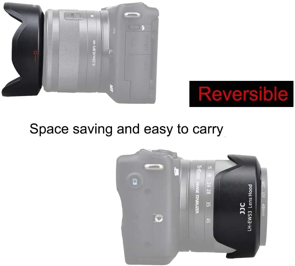 JJC EW 53 светозащитная бленда объектива для Canon EF M 15 45 мм f/3 5 6 3 is STM однообъективной