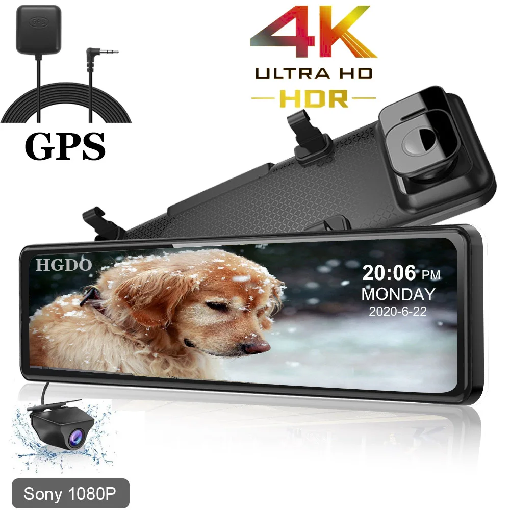 Автомобильный видеорегистратор HGDO 12 дюймов 4K фотокамера Sony IMX415 камера заднего