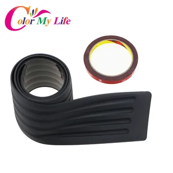

Color My Life Black Rubber Rear Guard Bumper Protector Trim cover Sticker Accessories For Ford Focus 2 3 4 Mondeo Ecosport