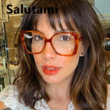 Анти-синий светильник, с заклепками, в форме банта, очки для женщин, очки для компьютера, оправа, винтажные, черные, прозрачные линзы, Оттенки для женщин, большие размеры, близорукость