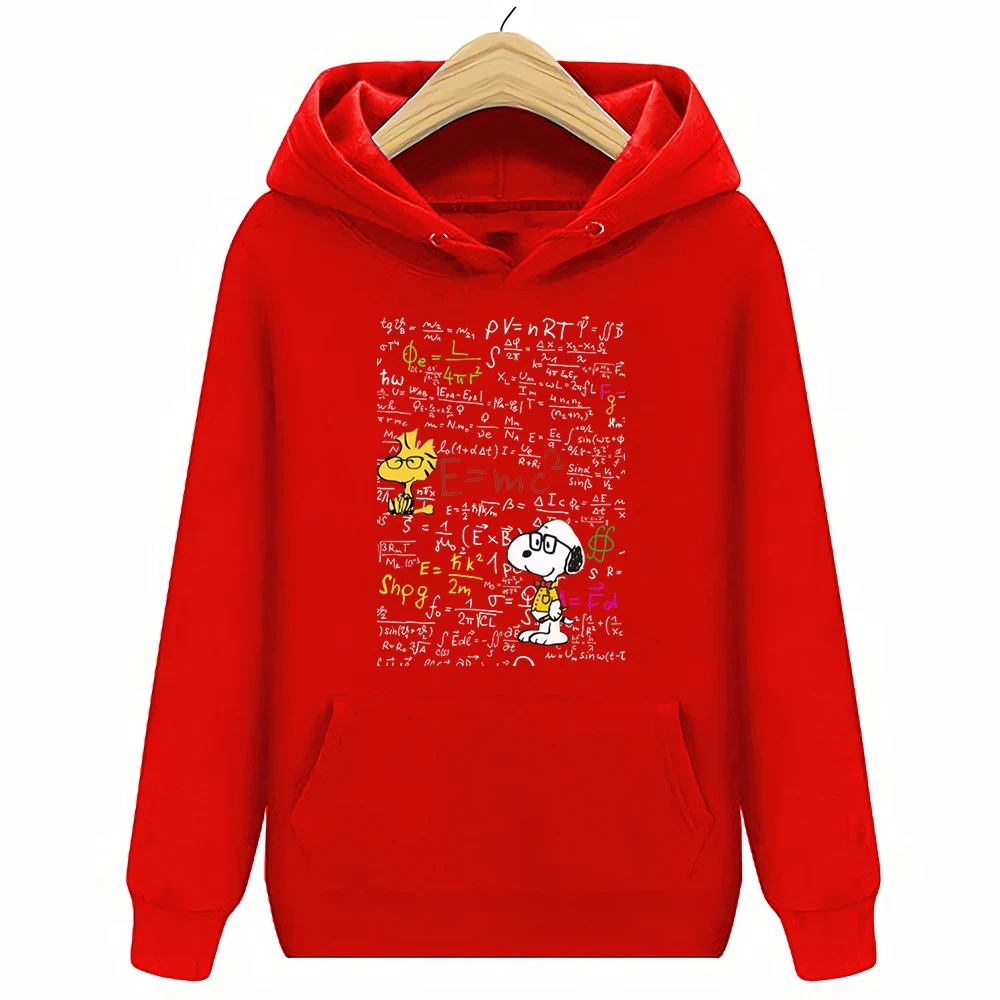 Красный Peanuts Snoopy собака Charlie коричневый забавные очки Nerdy черные толстовки - Цвет: Красный