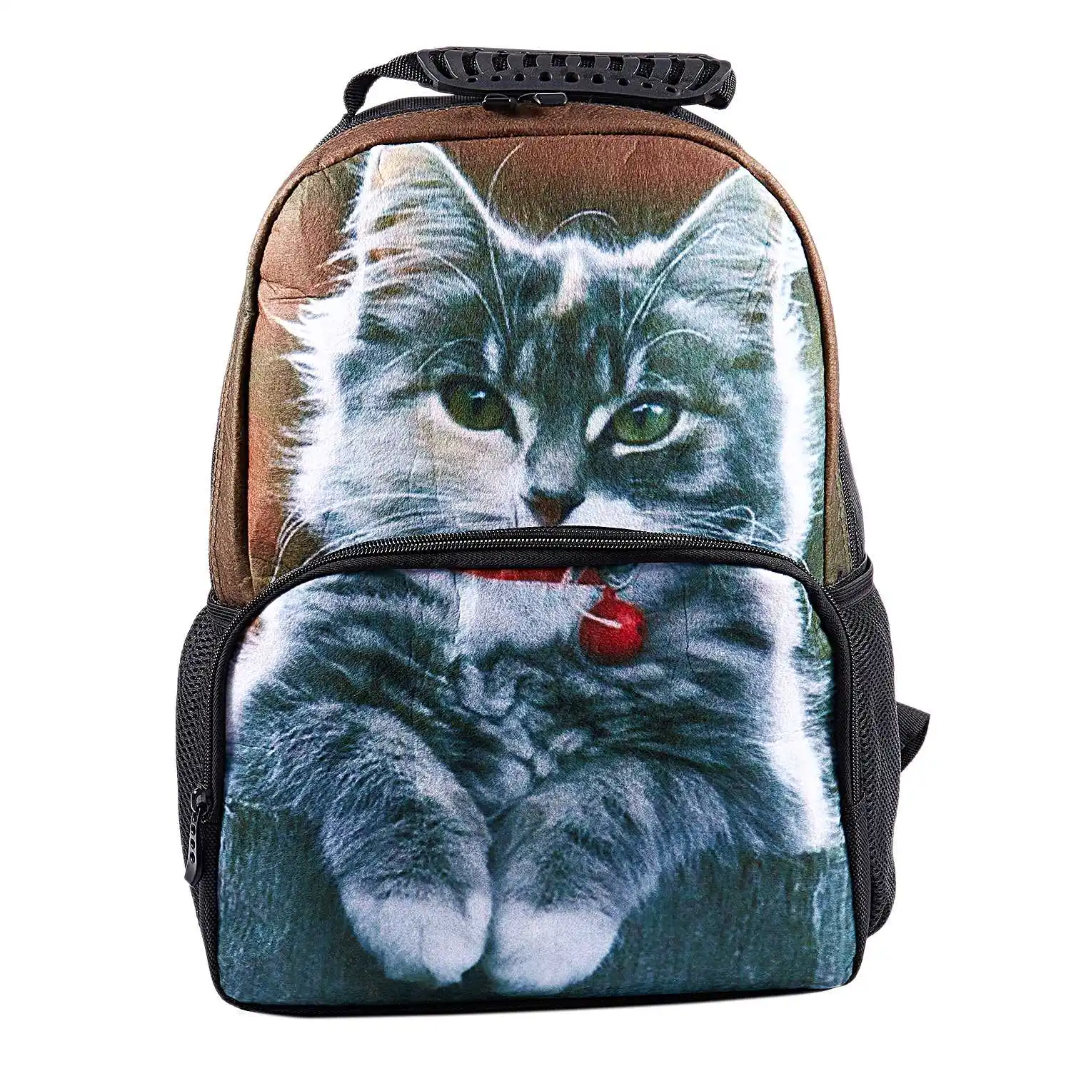 

FGGS-3D Animal Cat Print Backpack School Bag Large Capacity Backpack Outdoor Sports and Leisure Bag