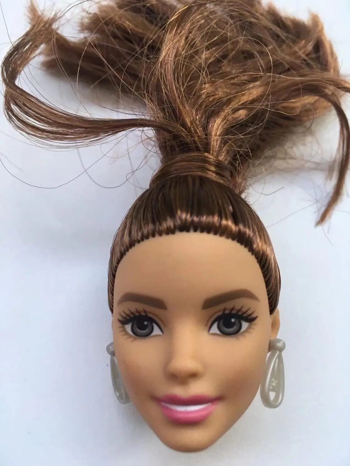 Dimple лицо кукла игрушка голова принцесса редкая коллекция кукла голова девочка DIY туалетный волос игрушки Детский Макияж DIY игрушка девочка подарок на день рождения - Цвет: with earings