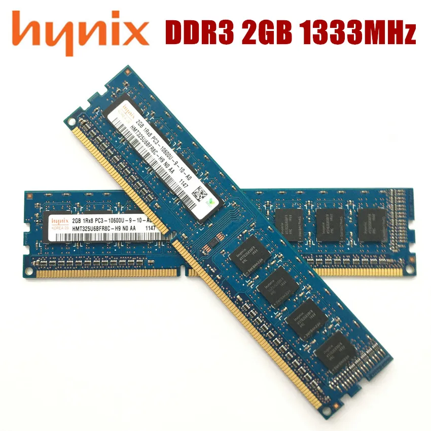 Hynix Chipset 2G 1R/2RX8 PC3 10600U DDR3 1333MHZ PC Computer Desktop RAM Desktop memory 2G PC3 10600U 1333 RAM