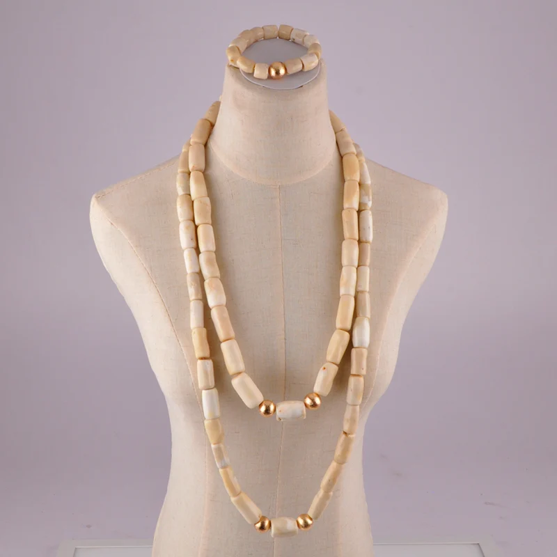 

white nigerian coral for men and women african coral necklace bridal wedding jewelry sets