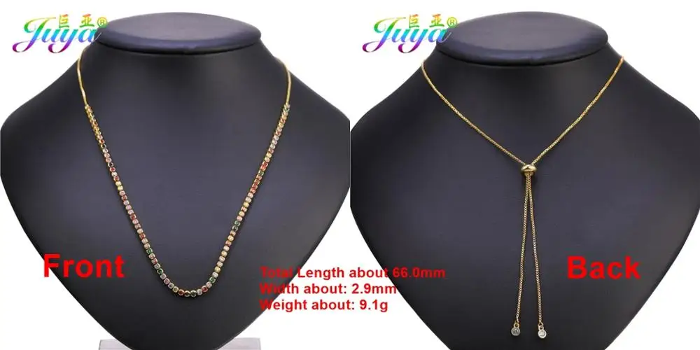 Gold Juya, женское ожерелье, поставки, радужные кристаллы, колье, регулируемая цепочка, ожерелье для нового Yaer, рождественский подарок, ювелирное изделие - Окраска металла: Gold