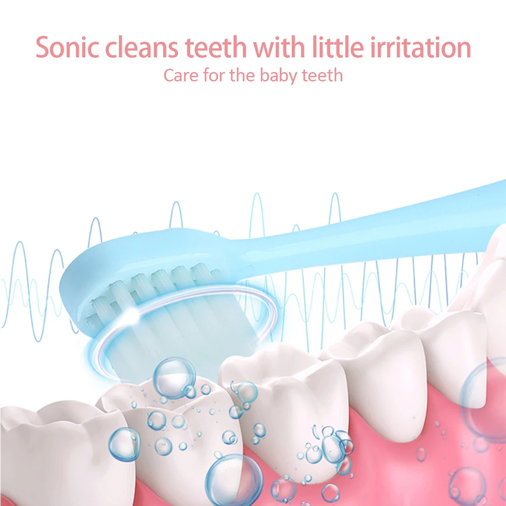 Fashion Children Sonic Electric Toothbrush Cartoon Pattern Electric Teeth Tooth Brush For Kids with Soft Replacement Head Cute