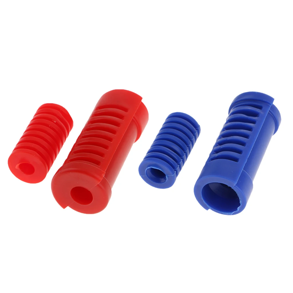 Rubber Gear Lever Pedal Shift Motorcycle Footrest Footpeg Pad Cover Blue+Red