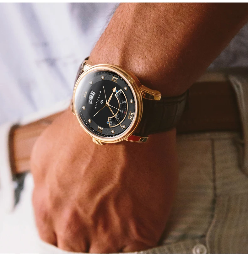 Швейцарский люксовый бренд PONIGER Мужские часы Япония NH35A автоматические механические часы MOVT мужские часы с двойным циферблатом сапфировые часы P719-1