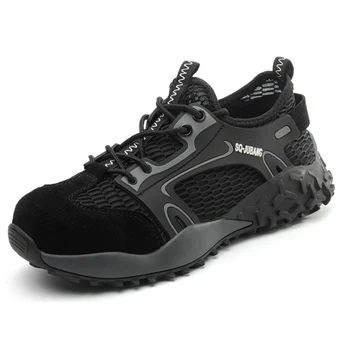 

2020 Steel Toe Shoes Men's Safety Work Shoes Boots Reflective Strip Puncture Proof Footwear Industrial & Construction Shoes