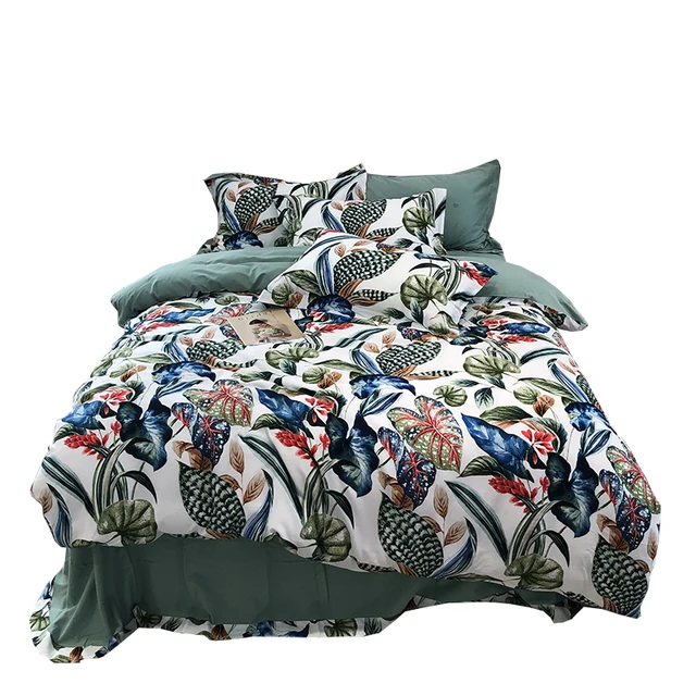 Botanical Floral Printed Bedding Set 4 Pcs Luxury Bedding Store