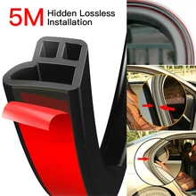 

5M L Shape Seal Strip Car Door Hood Trunk Trim Edge Moulding Rubber Weatherstrip Soundproof Car Seal Strong adhensive Car Parts