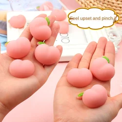 Super mignon rond pêche 3dl miel pêche pincement musique Tpr colle douce Vent mignon petit cul 