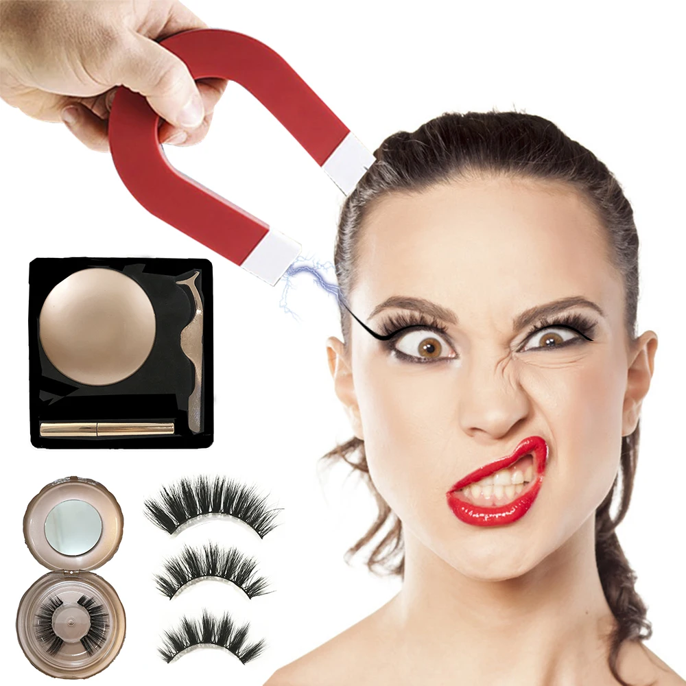 

Magnetic Liquid Eyeliner & Magnetic False Eyelashes & Tweezer Set Waterproof Long Lasting Magnetic Eyeliner