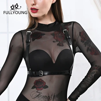 

Fullyoung Sexy Leather Chest Belt Strap Harness Full Body Bondage Underwear Adjustable Suspenders Erotic Buttocks Goth Clothing
