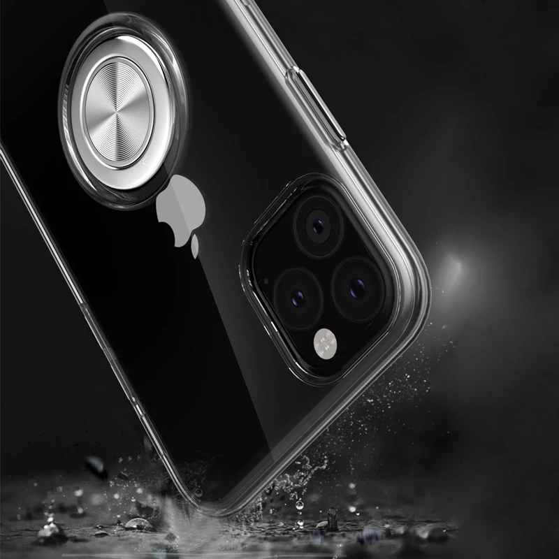 Для iPhone 11 XR XS Max кольцо держатель Стенд задняя крышка магнит прозрачные чехлы для iPhone XR XS Max 11 7 8 6s Plus Coque