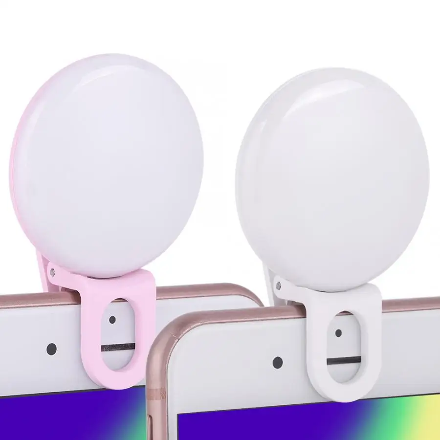 

Portable Mini USB Rechargeable Phone Clip on LED Selfie Fill Light for Phone Photography Selfie live streaming