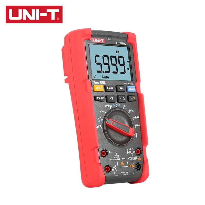 UNI T Цифровой мультиметр True RMS UT17B PRO/UT15B PRO 1000V AC/DC 6000 Дисплей знака после запятой VFC