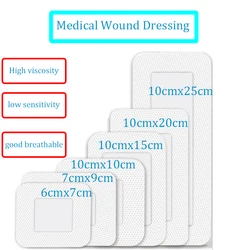 Autocolantes para ferida médica, 20 peças, 10cm x 10cm/15cm/20cm/25cm, material respirável, estéril, tamanho grande, maquiagem individual