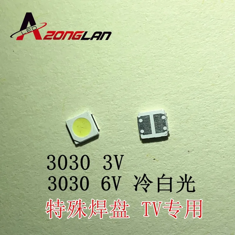 LED Lights 50pcs 3030 Backlight High Power Dual Chip 3v 6V TV Dedicated