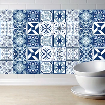 

Modern Mediterranean Design Self-adhesive Kitchen Tiles Wall Stickers,Nordic Art Decal DIY Home Decor Waterproof Bathroom Sticke
