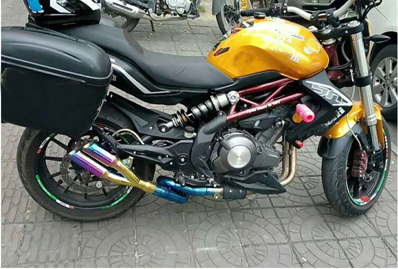 Мотоцикл с двойным отверстием выхлопной Escape модифицированный глушитель с подвижным дБ убийца для Kawasaki ninja250 ninja300 Z250 Z750
