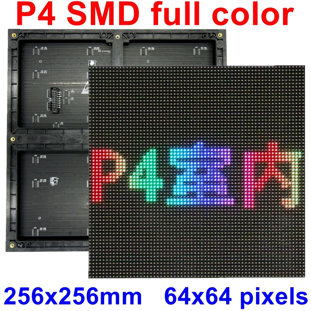 Полноцветный светодиодный модуль P4 для помещений SMD 256x256 мм 64x64 пикселей 32