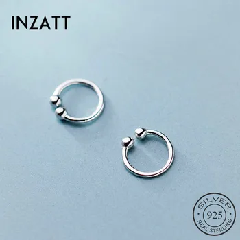 

INZATT Real 925 Sterling Silver Nonporous Hoop Earrings For Fashion Women Party Minimalist Fine Jewelry Trendy Accessories