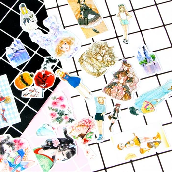 

Girl Senery Food Flowers Kawaii Memo Pad Diary Stickers Pack Posted It Planner Scrapbooking Stationery Escolar School Supplies