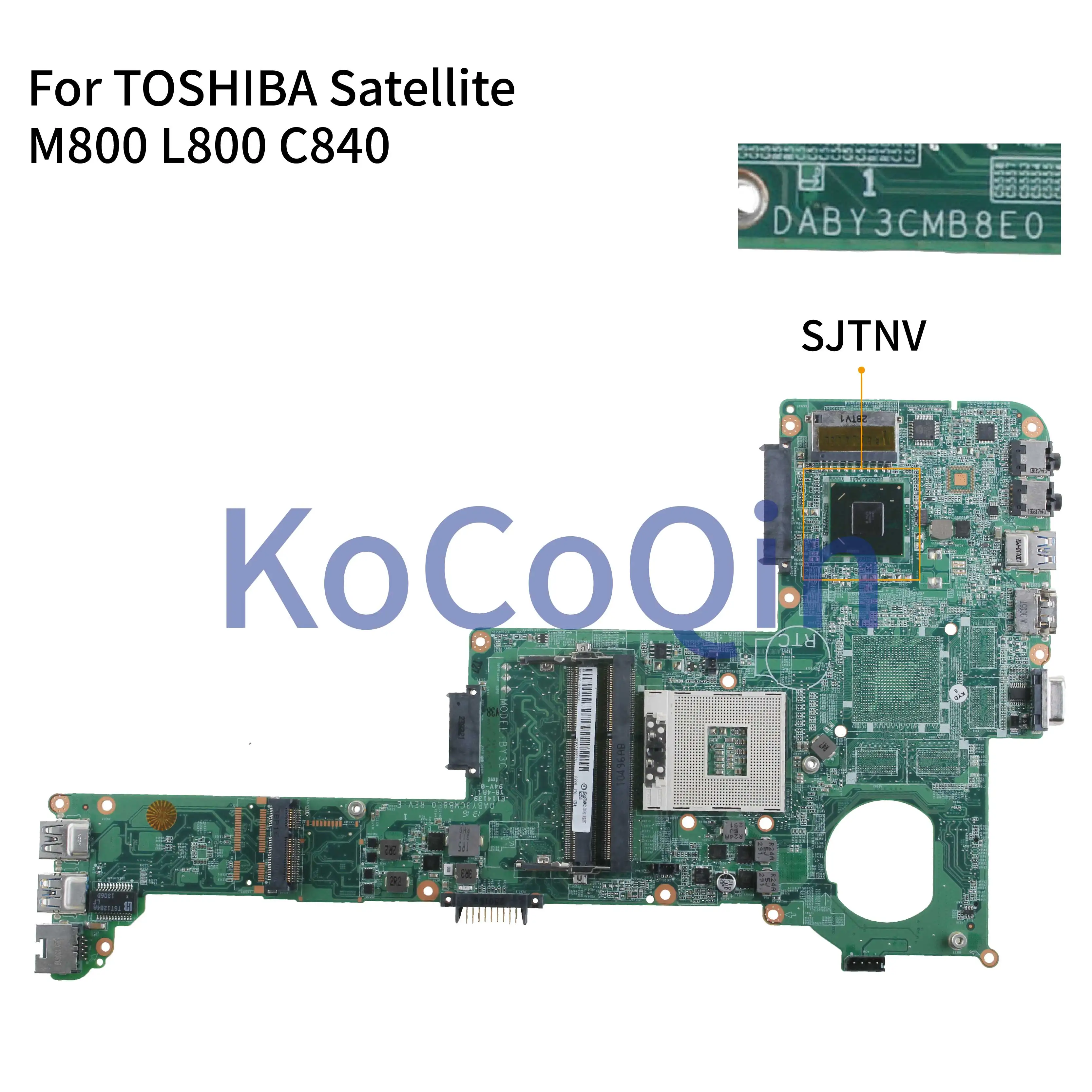 Placa-mãe do Portátil para Toshiba Kocoqin Satellite Mainboard Daby3cmb8e0 Sjtnv M800 L800 C840 - Imagem 2