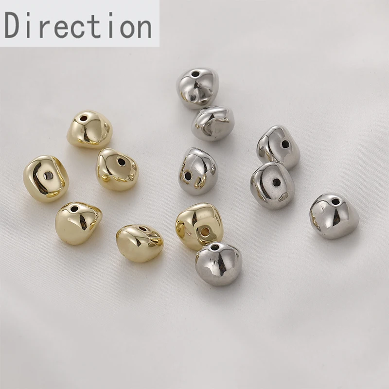Mini Irregular Golden Peas Straight Hole diy Handmade Resin Necklace Ear Jewelry Bracelet Handmade Material Accessories