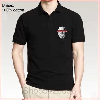 

2020 New Alfa Romeo Juego De Tronos Polo Shirts parody style Printed Men's KNOW NOTHING SOCRATES Philosophy Graphic boys shirts