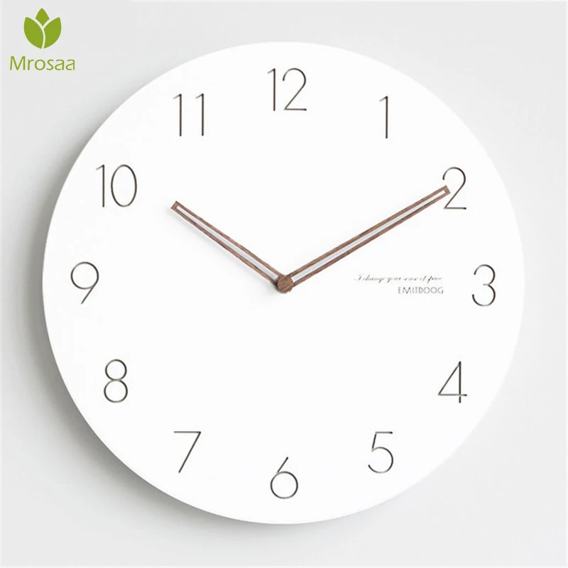 

29cm Nordic Style Fashionable Simple Silent Wall Clock for Home Decoration Pure White Type Wall Clock Quartz Modern Design Timer