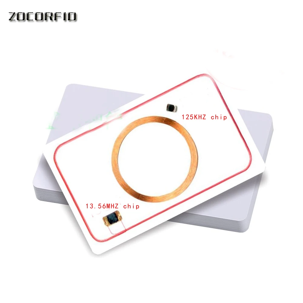 10 шт./лот RFID с двумя чипами и частотой 13 56 МГц 1K UID T5577 125 кГц|Карты контроля доступа|
