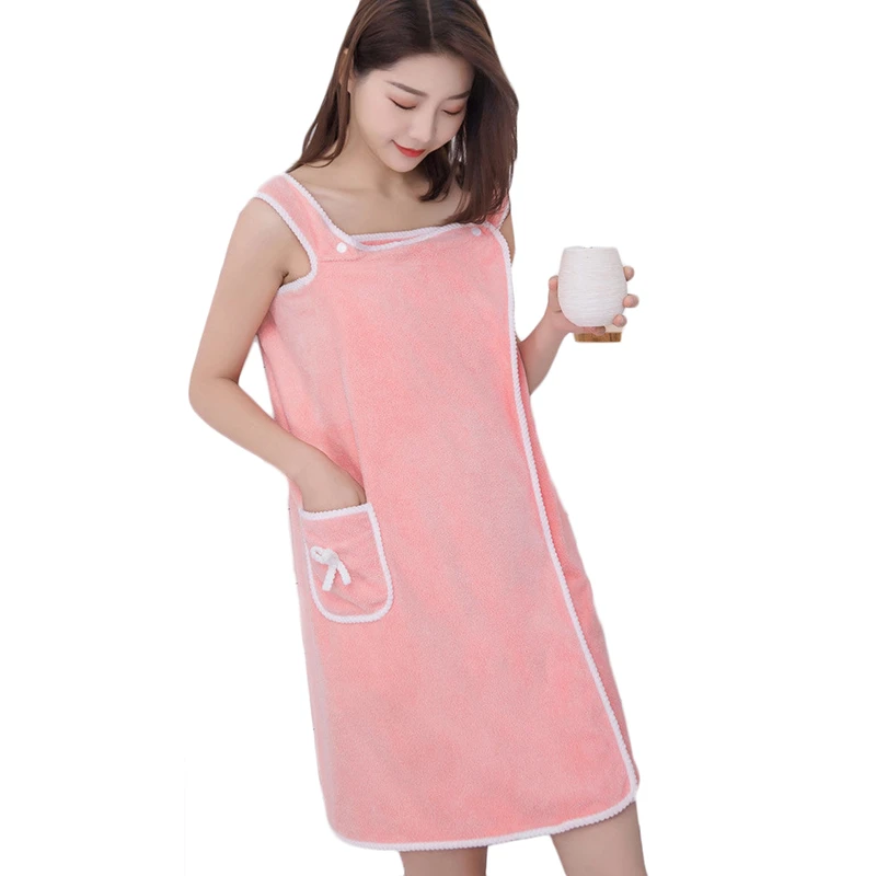 The New Home Clothes Can Wear Bath Towels Women's Suspenders Bathrobes