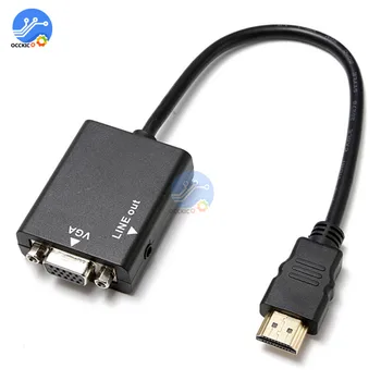 

HDMI to VGA Adapter Male To Female Video Converter Connector HD 1080P Digital to Analog Audio for PC Laptop Tablet Projector