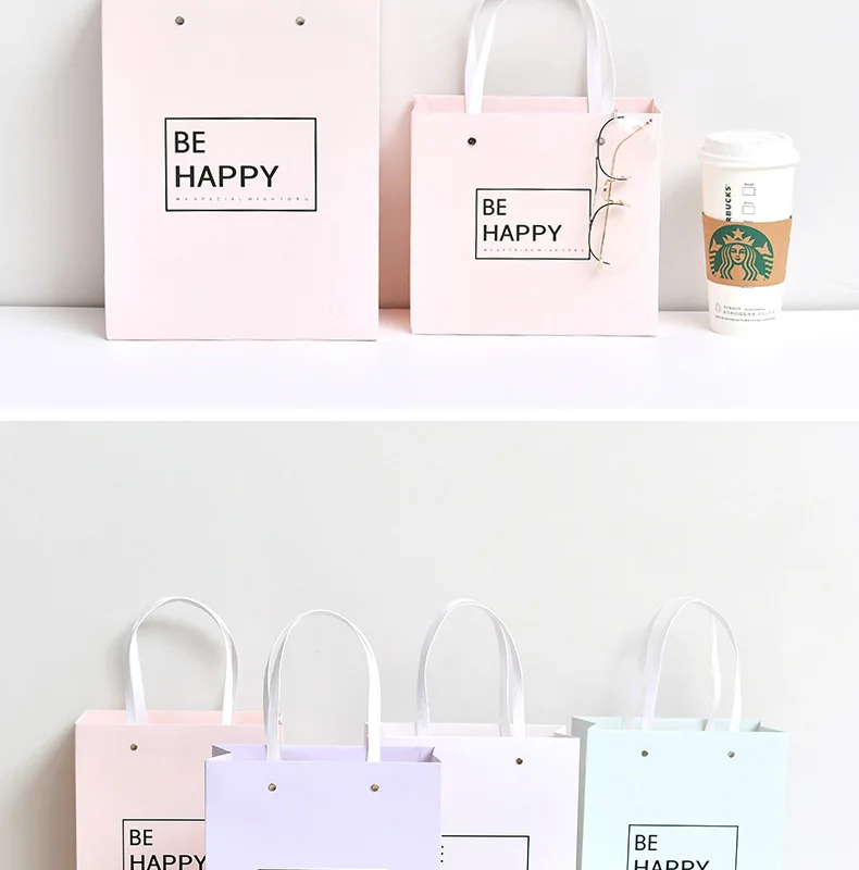Подарочные пакеты Simple gift bag wedding decoration paper bags for gifts упаковка для подарков Shopping gift bags with handles