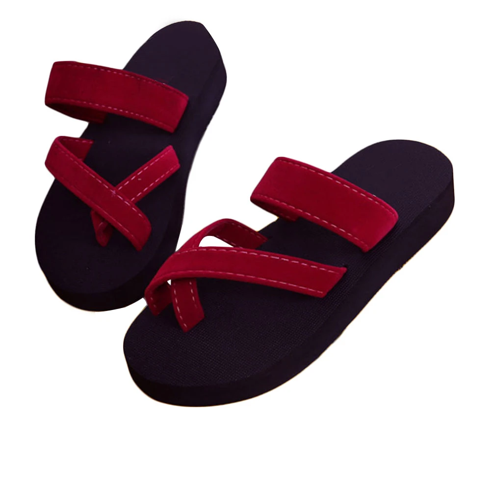 Nuevas negros sólidos sandalias chanclas sandalias de plataforma con cuña playa Zapatillas Zapatos casuales Zapatillas Chinelo Sandalia | - AliExpress