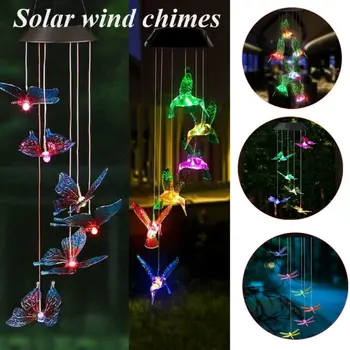 

Outdoor Wind Chimes Solar Powered LED Light Colour Changing Hanging Garden Decor