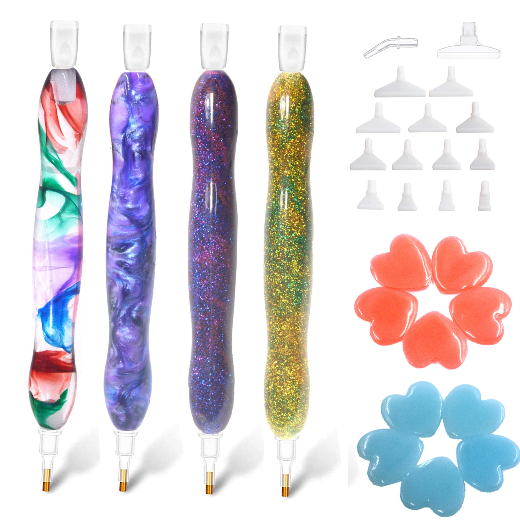 

Handmade Resin 5D Diamond Painting Art Drill Pen Stylus Kit Tool Accessories and Diamond Paint Art Pen Tips Heads Placer and Wax