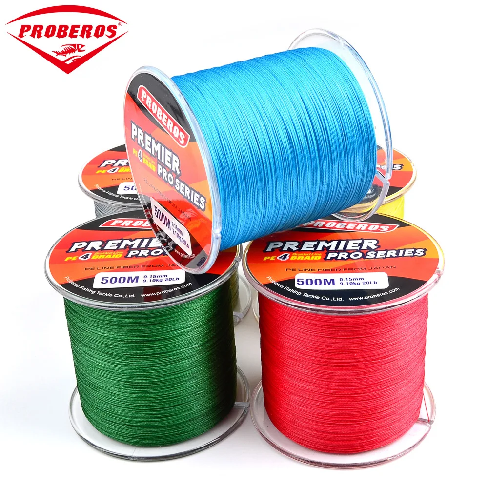 

4 Series 500 M Fishing Line PE Weaving Dyneema Red/Blue/Yellow/green/Gray Fishing Only Mainline Hot Selling