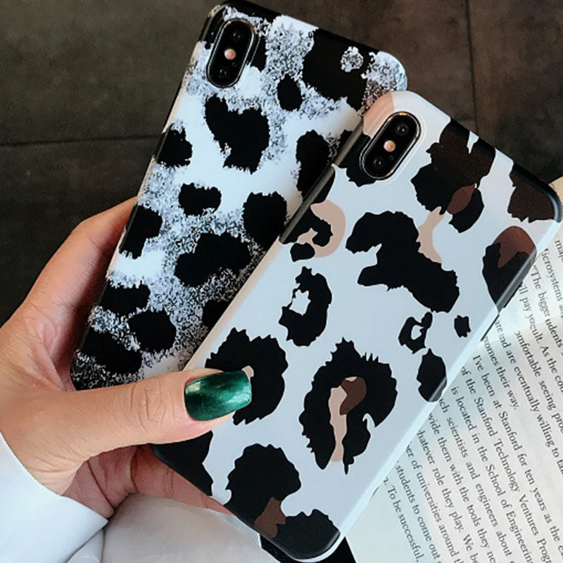 Simple Leopard Pattern Phone Case for iPhone 6 6s 7 8 Plus X Xs XR Max Hard PC Back Cover |
