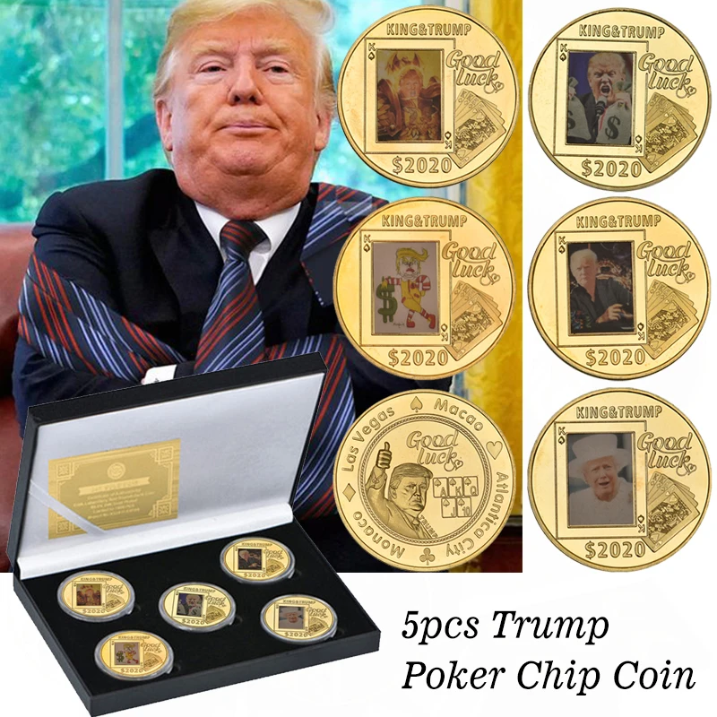 Король и Трамп президент 2020 памятная позолоченная монета покерные фишки