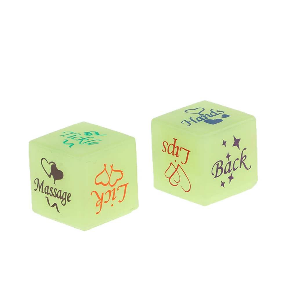 2pcs Noctilucent erotic 6-sided dice D6 6 Sided Glowing Adults Game Dice Party Supply Adult Fun Game