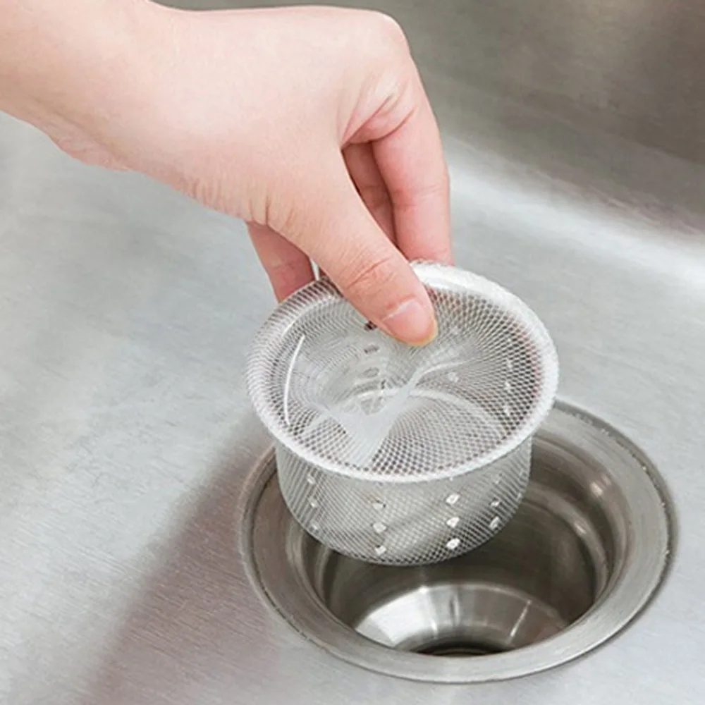 100pcs installed kitchen sink sewer drain anti-blocking water cut bag filter simple sink net kitchen anti-blocking device 30S30 (7)