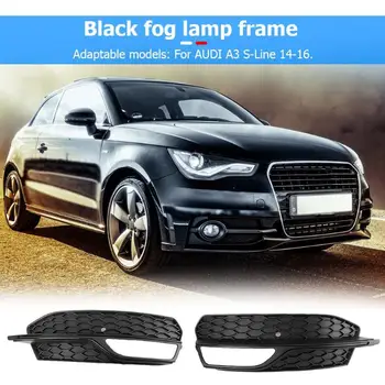 

1 Pair Front Fog Light Grilles Grills Electroplate Classic Delicate Texture for Audi A3 S-Line 2014-2016 S3 2013-2017
