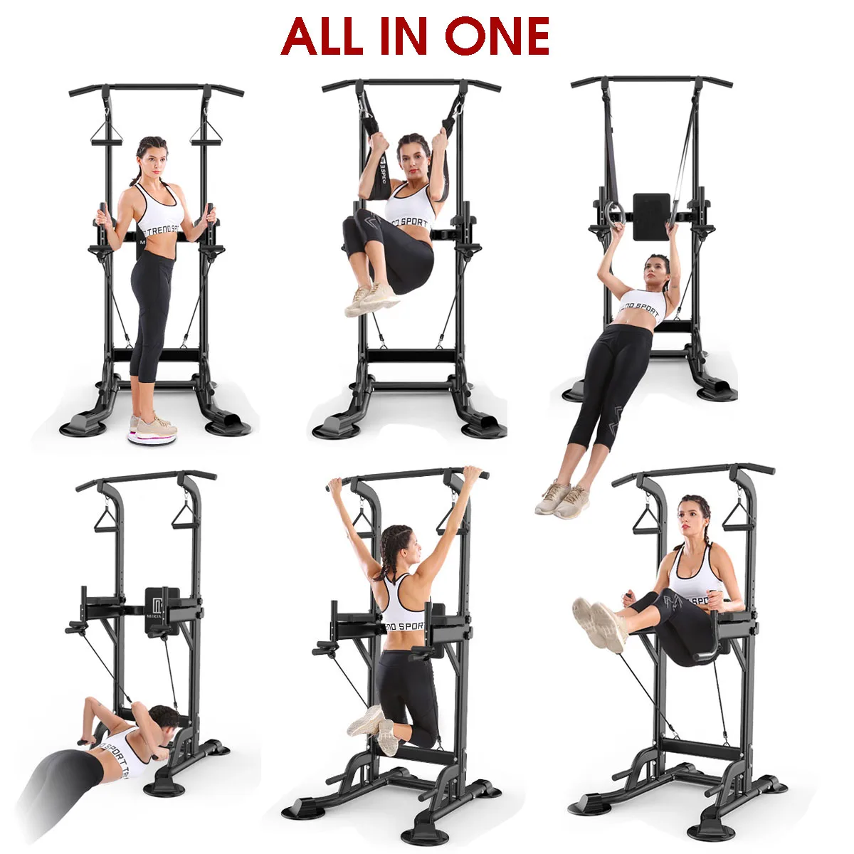 US $127.65 Multifunctional Fitness Station PullUp PushUp Bars Adjustable Height Gym Exercise Body Fitness Strength Training Equipment
