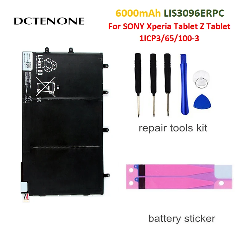 

DCTENONE Replacement Tablet Battery LIS3096ERPC For SONY Xperia Tablet Z Tablet 1ICP3/65/100-3 SGP321 Authentic Battery 6000mAh