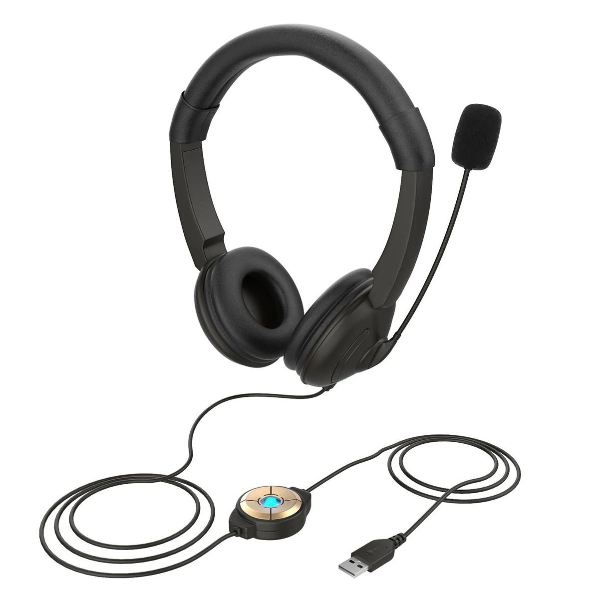 USB Headset with Noise Canceling Microphone for Call Center Computer Headphone with Mic Portable Audio Video Supplies