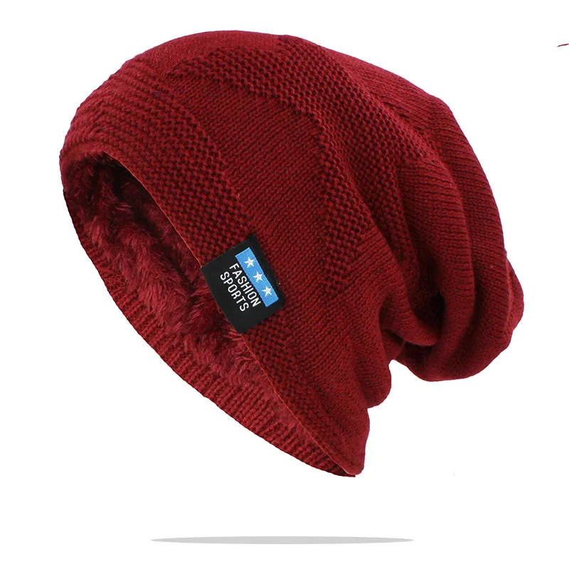 LOVINGSHA Women Men Winter Warm Hat For Adult Unisex Outdoor New Wool Knitted Beanies Skullies Casual Cotton Hats Cap HT143 skully with the brim